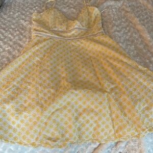 Yellow embroidered sundress - size small